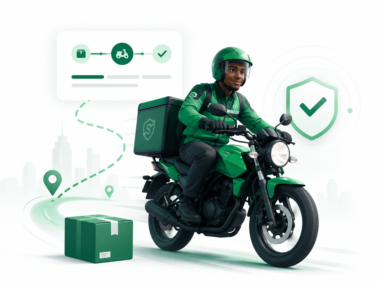 ShopSecure Secure Agent transporting a product for delivery